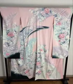 振袖　花柄　正絹　薔薇　草花　成人式　波模様　ＲＴ3