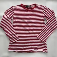 ボーダー長袖カットソー 白、赤　Mサイズ