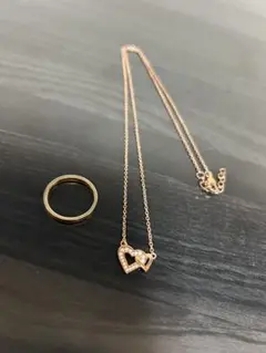 BIESS ピンクゴールドネックレス　指輪9号