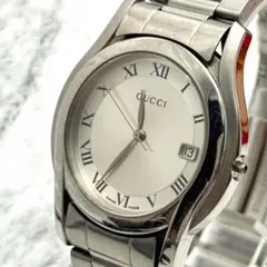 美品】GUCCI 5500M メンズ時計 シルバー文字盤 デイト - メルカリ