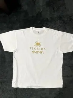 【90s USA製】FLORIDA 刺繍Tシャツ ゴールド 太陽＆波モチーフ