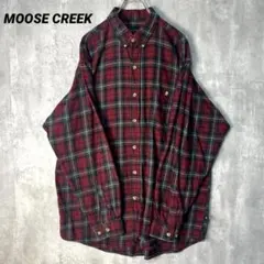 T-1971 MOOSE CREEK チェックネルシャツ 長袖シャツ XLレッド
