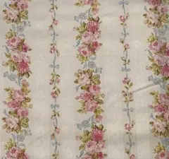 Yuwa 花柄 綿生地 ストライプ