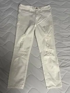 American Eagle ホワイト ダメージデニム パンツ
