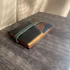 【本革】つぎはぎカードケース オリジナル　ハンドメイド　パッチワーク