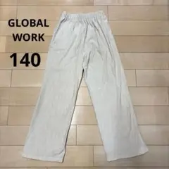 GLOBAL WORK ランダムプリーツイージーパンツ オフホワイト 140cm