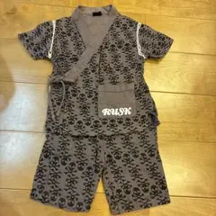 RUSK 甚平 スカル柄 ブラック 120cm 上下セット ドクロ - メルカリ