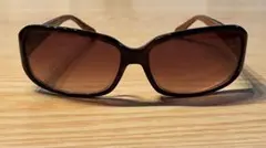 COACH ブラウンラウンド型サングラス ケース付きクリーナー付き