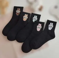 labubu らぶぶ　ソックス5足セット 34-39靴適用