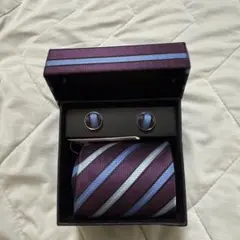 【新品】MAISON CLUB ネクタイ カフス セット パープル