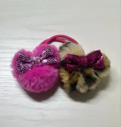 ディズニー　ヒョウ柄とピンクのミニーちゃん　ヘアゴム　ヘアアクセサリー