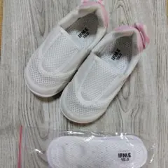 IFME 上履き 15.0 ホワイト/ピンク