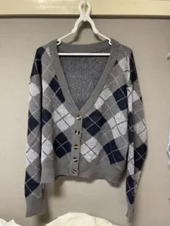 アーガイル柄カーディガン