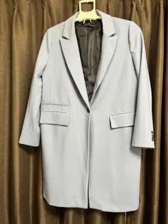 ZARA BASIC テーラードジャケット 薄手チェスターコート　ブルー