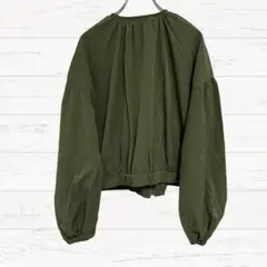 【ミッシェルクラン】ノーカラージャケット カーキ 38 羽織り 3774