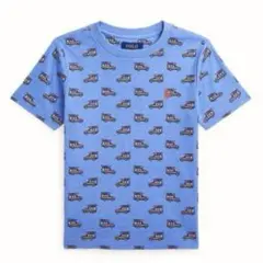 新品　ラルフローレン 7 130 カープリント　半袖Tシャツ　青　水色　車