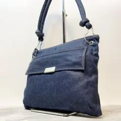 【美品】AJ アルマーニジーンズ ハンドバッグ デニム 刺繍