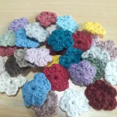 ハンドメイド 花モチーフ かぎ編み　ランダム30枚
