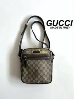 GUCCI GG PATTERN LEATHER SHOULDER BAG