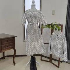 着物リメイクワンピース✿手染め浴衣反物✿Aラインワンピース＆バッグ