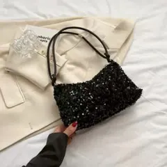 【新品】パーティバッグ　ブラック ハンドバッグ ショルダーバッグ キラキラ