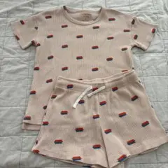 タグ付きTINY COTTONS ドット柄　セットアップ　レゴ　ブロック柄のサムネイル
