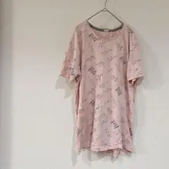 1点のみ✨テキストプリント ピンク 半袖Tシャツ フリーサイズ スウェット