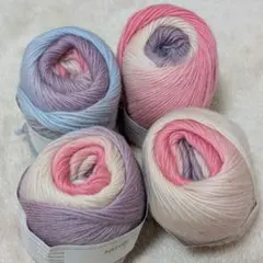 アクリル毛糸 4個セット 多色