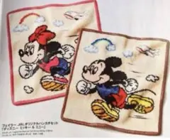 新品　feiler disneyコラボ　ハンカチ　ミッキー　ミニー　JAL限定