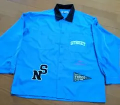 メンズ水色 ストリートスタイル 長袖シャツ