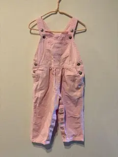 希少　oshkosh ピンクギンガムチェック　オーバーオール　2T　ピンクタグのサムネイル