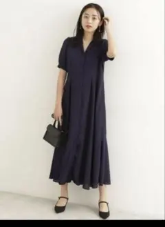 milfy 様専用NATURALBEAUTYシアーギンガム　開襟ワンピース