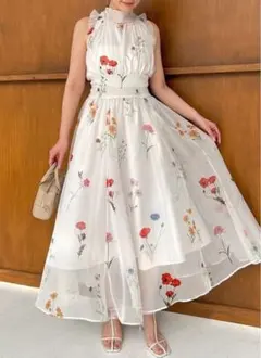 SNIDEL 花柄シフォンロングワンピース サイズ0 - メルカリ