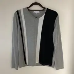 《Blue Standard》パネルストライプ長袖Tシャツ　Mサイズのサムネイル