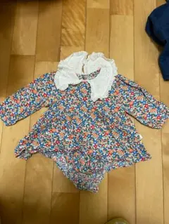 花柄レース襟ロンパース 80サイズ