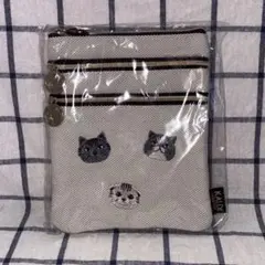 【新品】KALDI カルディ 3段マルチポーチ ネコねこ