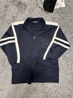 TWIN POLO ネイビー ジップアップ トレーナー M