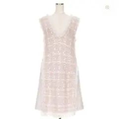 チェスティ　Chesty ツイード　フリンジ　ワンピース　ピンク