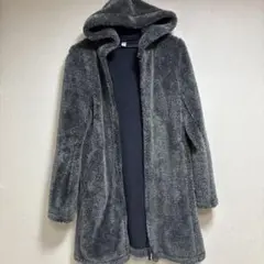 UNIQLOグレー フリース フード付きジャケットコートL