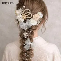 2 髪飾り 卒業式 袴 成人式 振袖 ホワイト パール りぼん ヘッドドレス