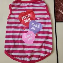 【新品】 ハートメッセージ デザイン タンクトップ M 小型犬 犬服