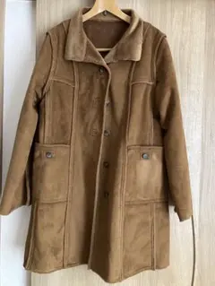 お値下げ　ブラウン スエード風 ロングコート