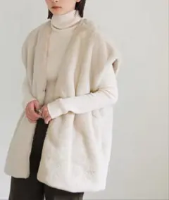 select MOCA セレクトモカ ベスト ジレ フェイクファーノーカラージレ