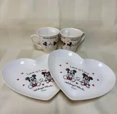 ディズニー　メラミンプレート・カップ　食器セット　ミッキー　ミニー
