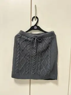 GU ケーブルニットミニスカート Mサイズ グレー