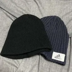 adidas ビーニー　2セット　黒色　紺色　お得‼️のサムネイル