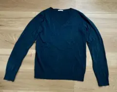 GU アクリル Vネックセーター Mサイズ　ターコイズグリーン