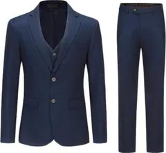 【新品タグ付き】スリーピーススーツ　ネイビー　XL