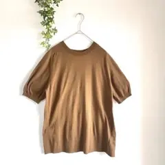 spick and span 美品　キャメル　コットン　サマークルーネックニットのサムネイル