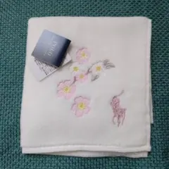 花柄刺繍 ホワイトハンカチ　RALPH LAURENのサムネイル